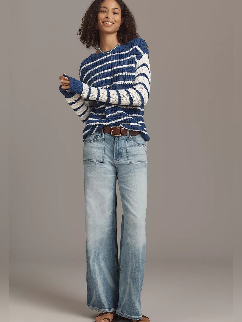 Anthropologie Light Blue Wide-Leg Jeans